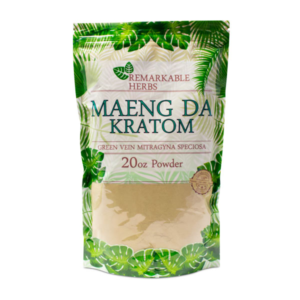 Remarkable Herbs Green Vein Maeng Da Kratom Powder - 20oz